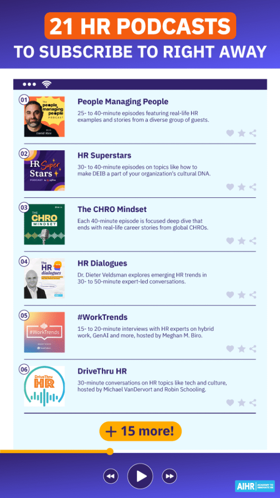 21 HR podcasts to subscribe to right away.