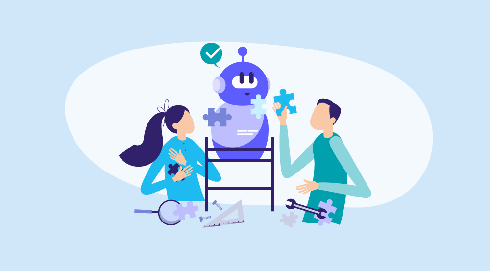 Conceptual illustration representing AI in employee engagement.