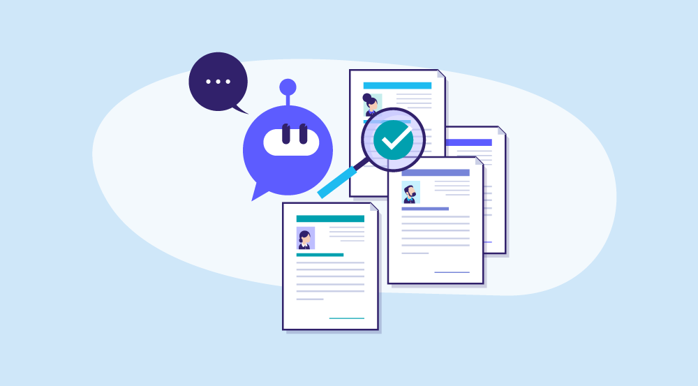 Conceptual illustration of AI in recruitment examples from AIHR
