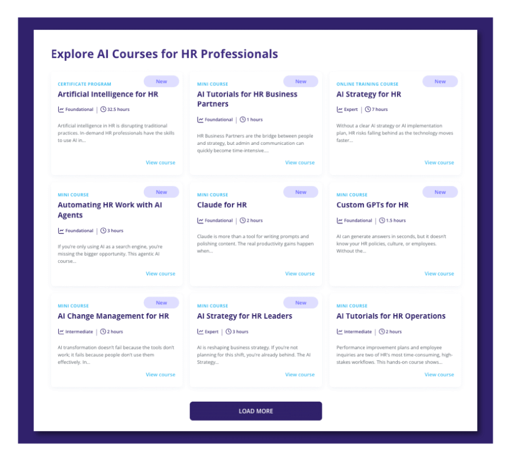 AIHR's AI mini courses and tutorials for HR professionals.
