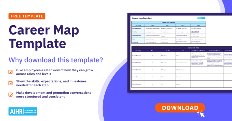 Preview of AIHR's career map template.