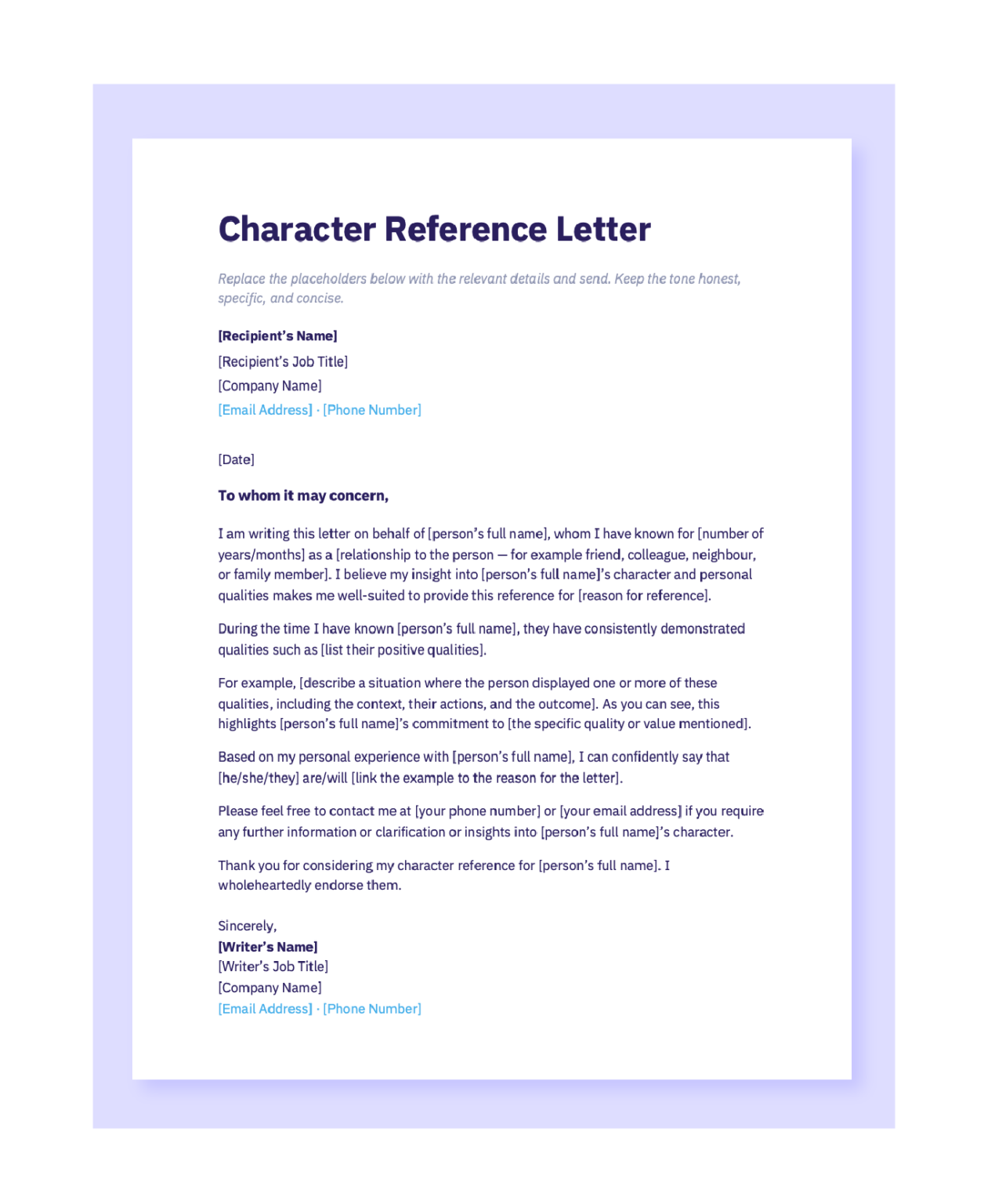 Character Reference Letter: Complete Guide + FREE Template - AIHR