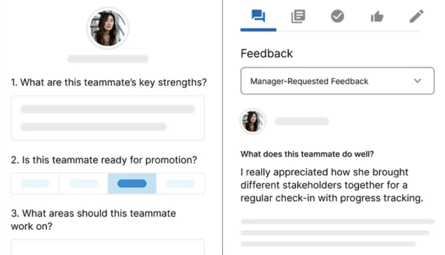 Screenshot of Culture Amp's performance mangement software's feedback function.