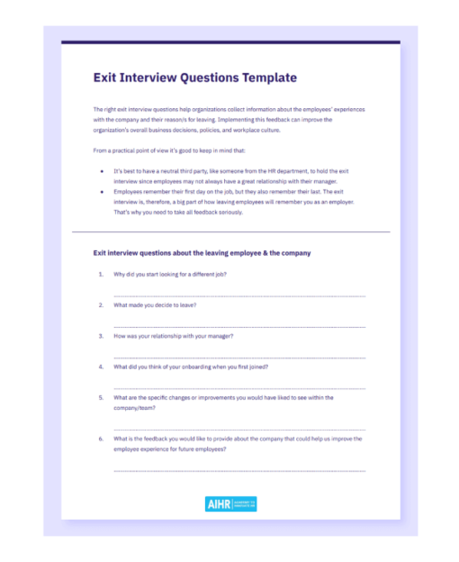 38 Exit Interview Questions to Ask Employees [Free Template]