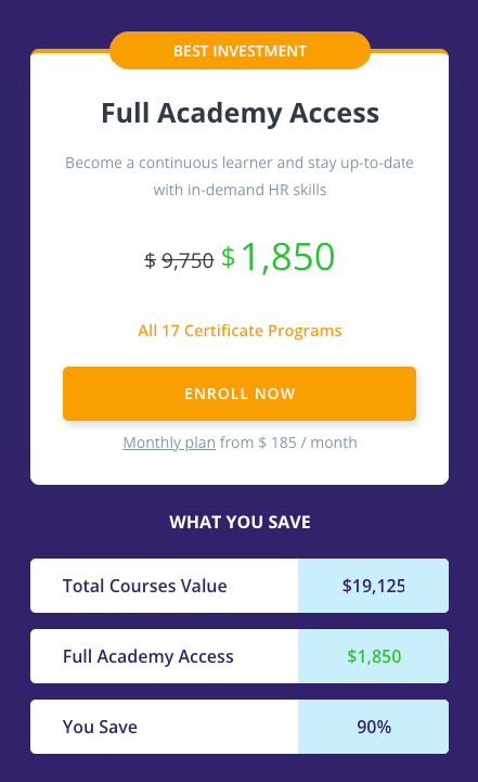 Full Academy Access enrollment.