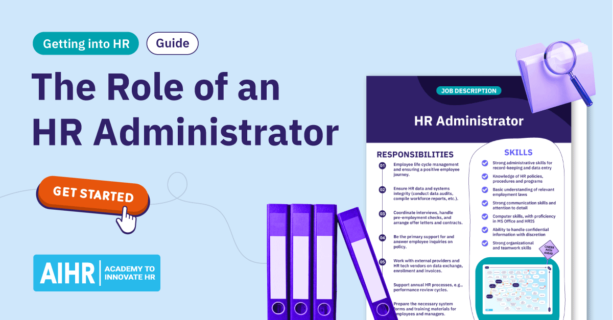 Preview of AIHR's HR Administrator job description.