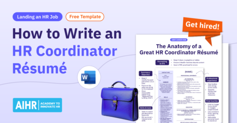 Preview of AIHR's HR Coordinator résumé template.