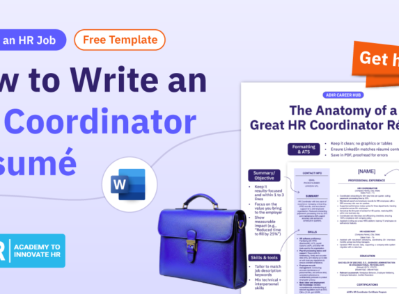 Preview of AIHR's HR Coordinator résumé template.