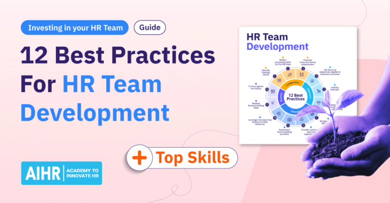 12 best practices for HR team development.