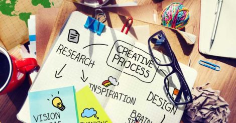 A conceptual idea of the design thinking process.