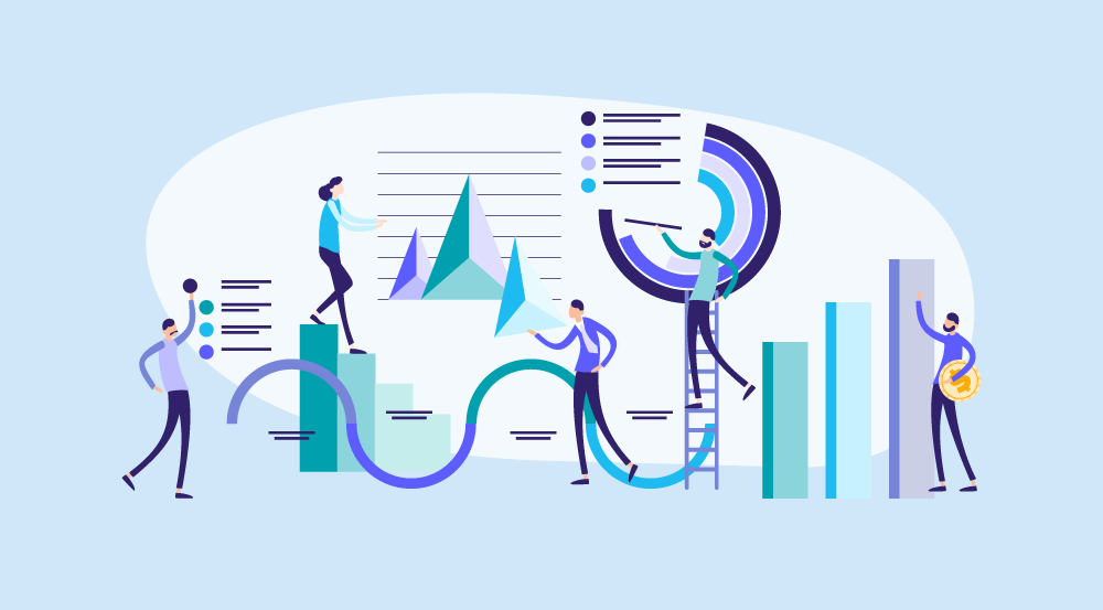 Conceptual illustration of a basic HR dashboard built with AI.
