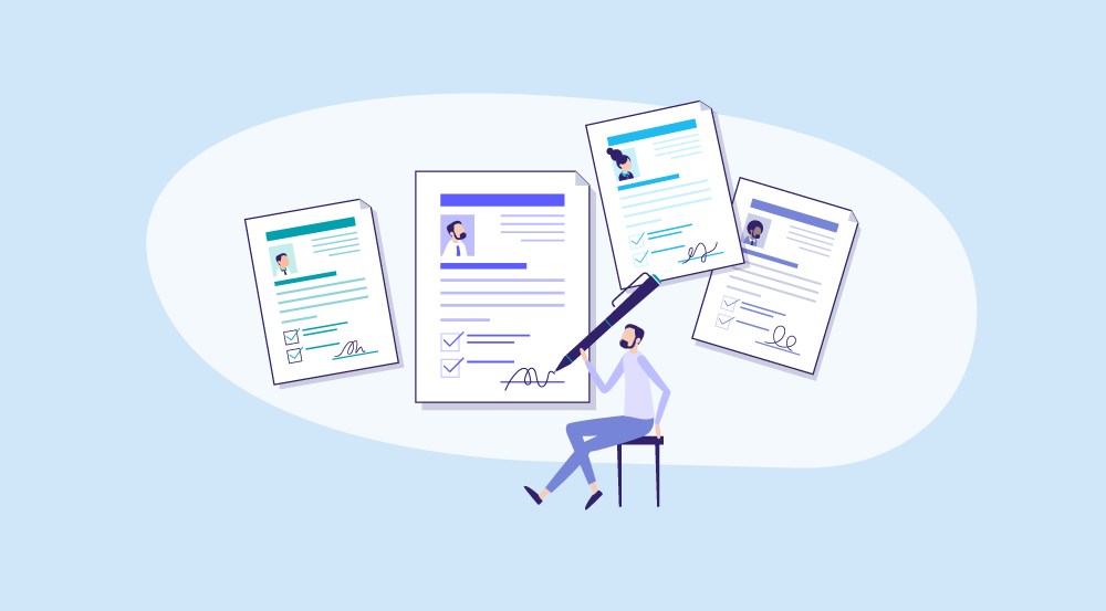 Conceptual depiction of job description examples.