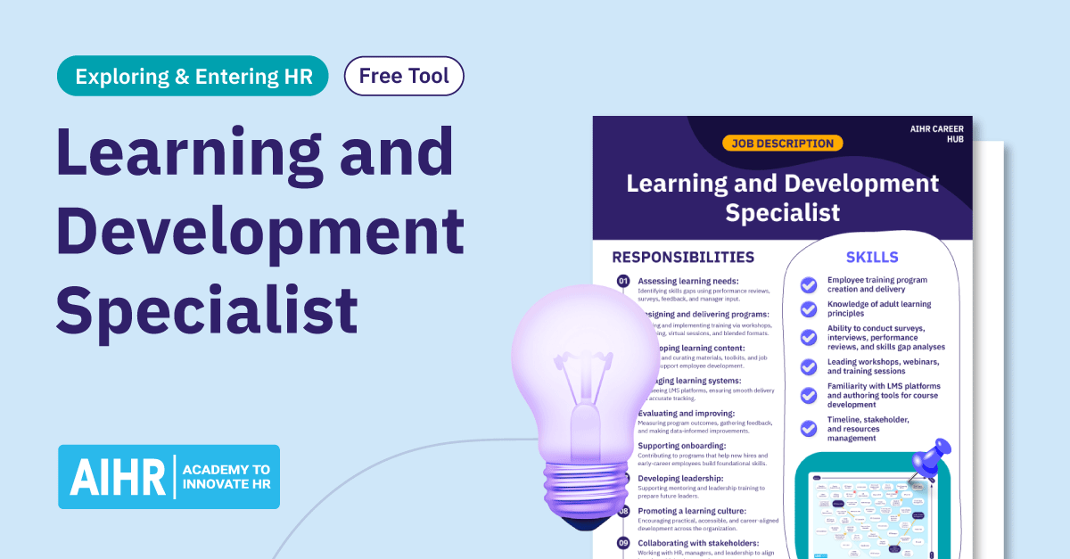 A conceptual idea of a Learning and Development Specialist.