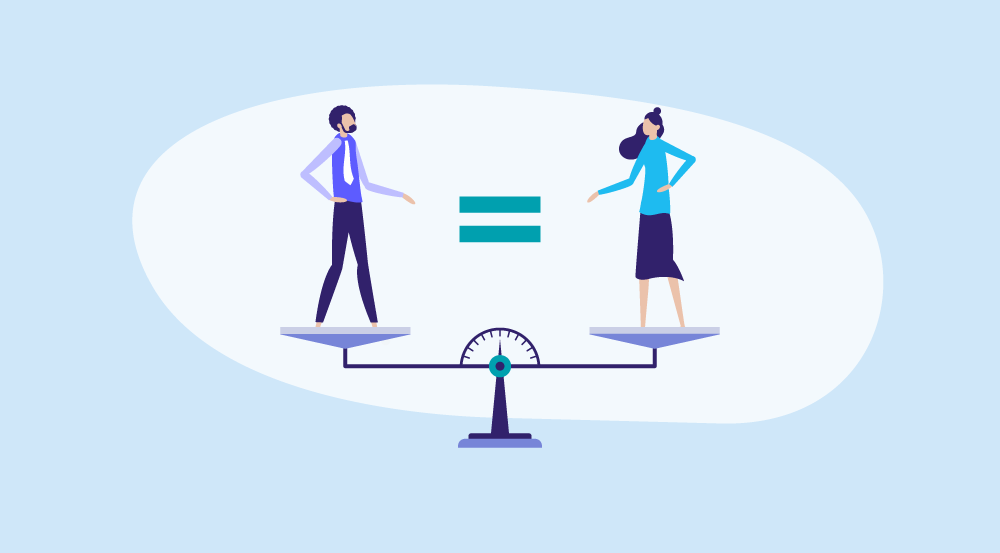 Conceptual illustration representing pay equity.