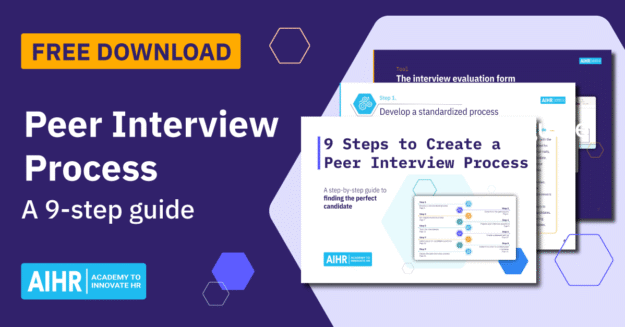 A preview of AIHR's Peer Interview Process Guide.