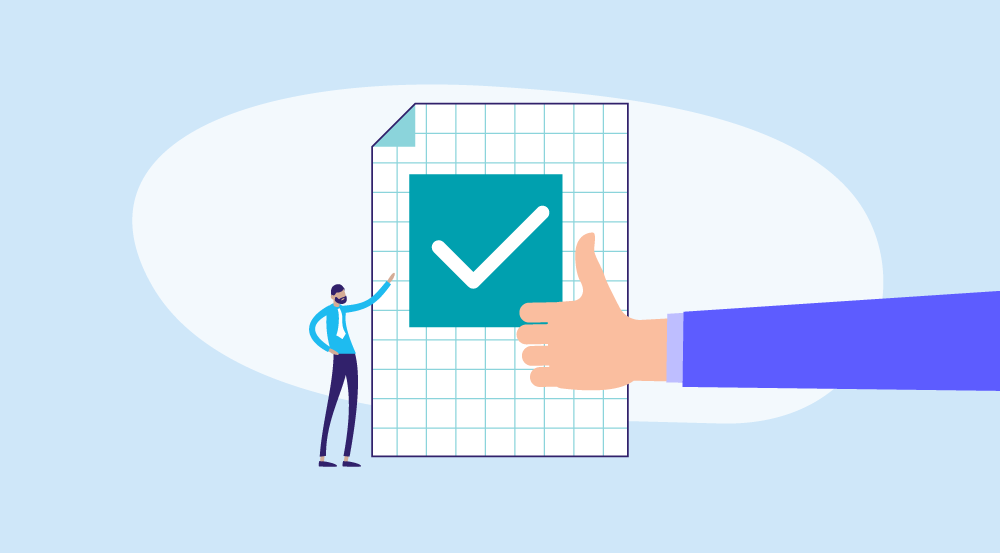 Conceptual representation of a reference check form.
