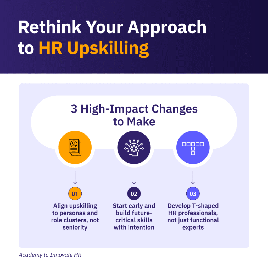 Three changes to improve HR upskilling: tailor by role, start early, and go beyond functional expertise