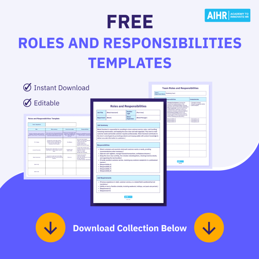 Roles and responsibilities template collection.