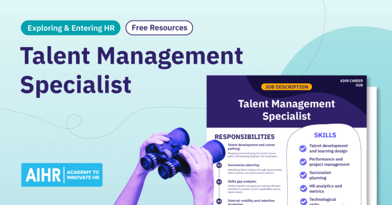 Talent Management Specialist job description preview.