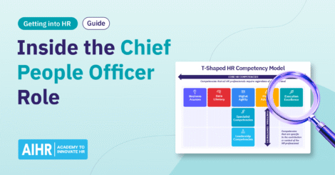 Guide cover about the Chief People Officer role with T-shaped HR competency model.