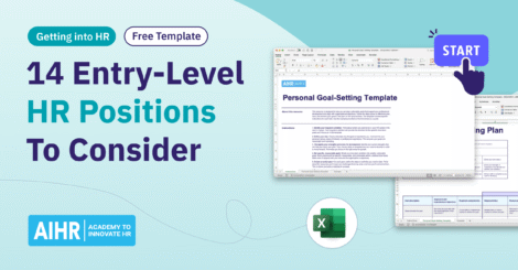 Guide featuring 14 entry-level HR positions with a free personal goal-setting template and Excel planning tools.