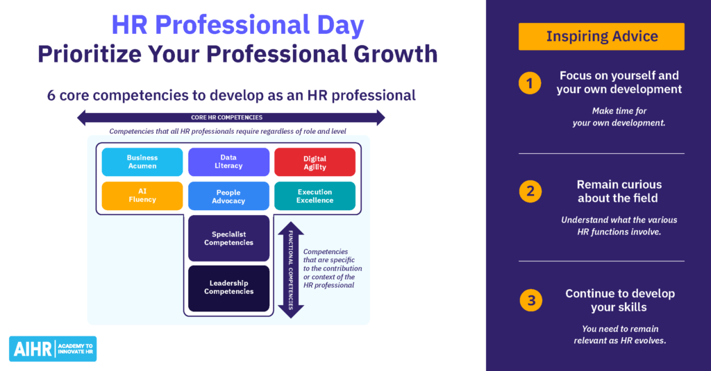 6 core skills to develop as an HR professional and 3 inspiring advice tips.