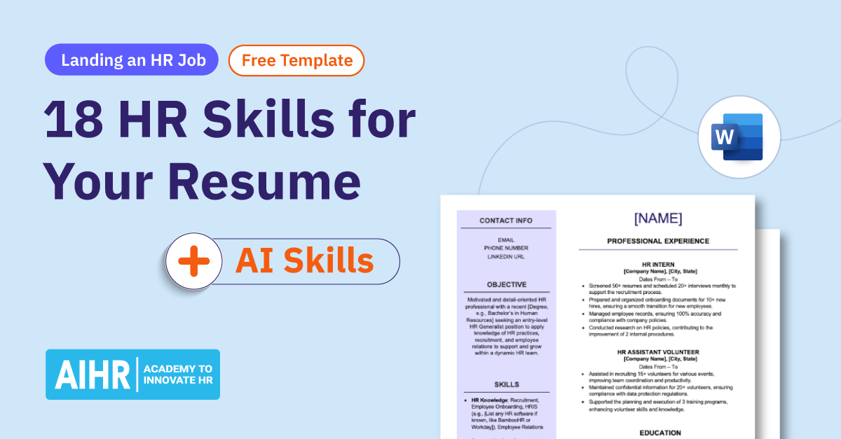 A conceptual representation of hr skills for resume.