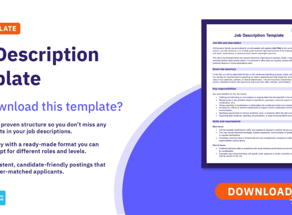 Preview of AIHR's job description template, along with its key benefits for HR professionals.