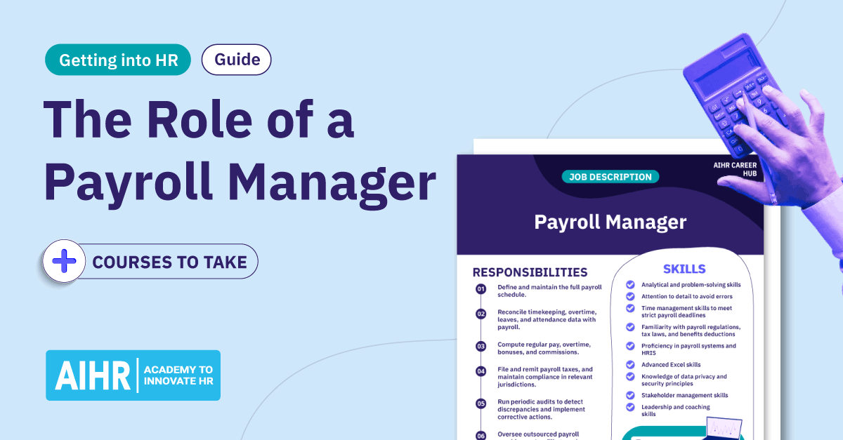 Preview of payroll manager job description.