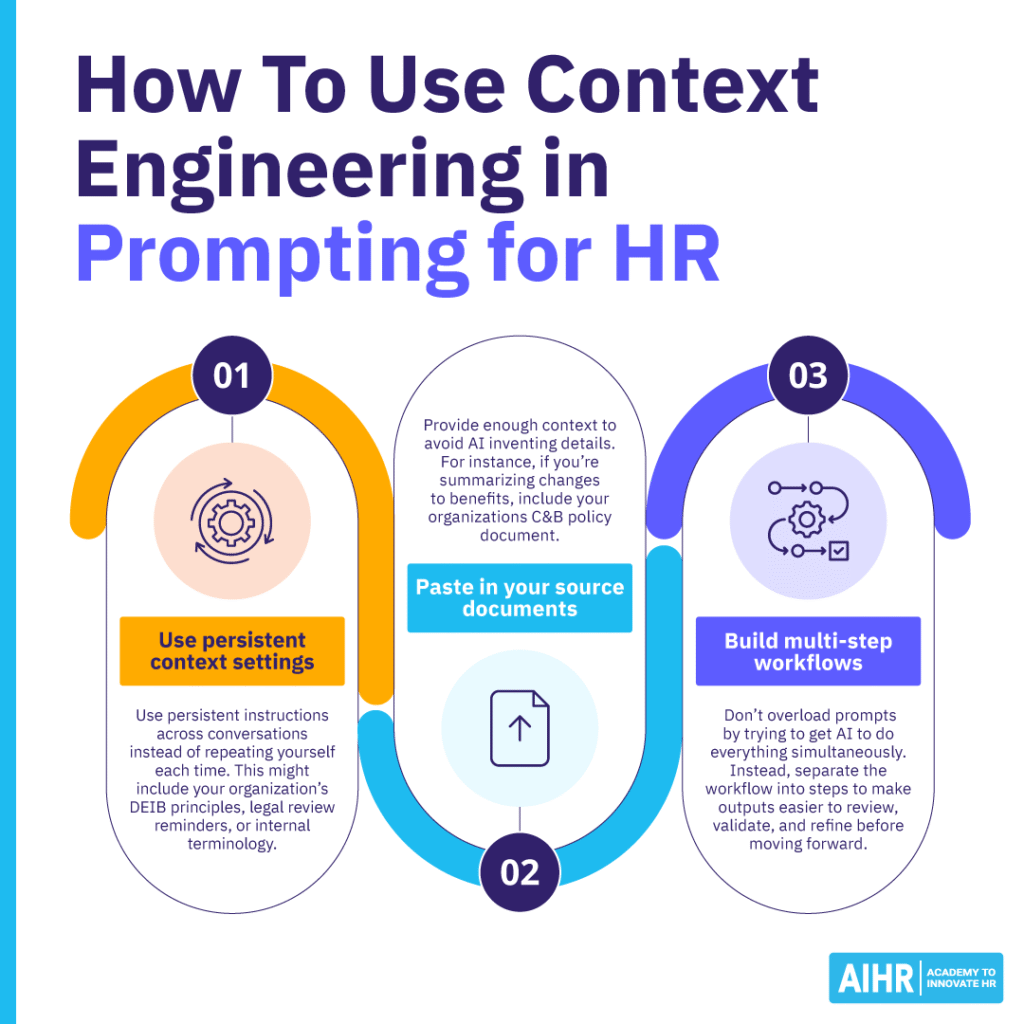 Three ways to use content engineering in prompting for HR.