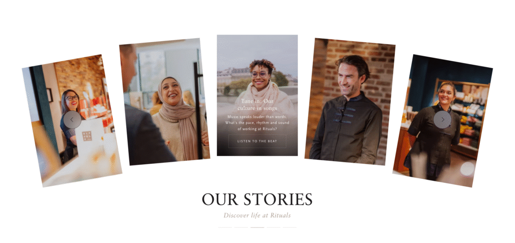 Rituals career’s site example.