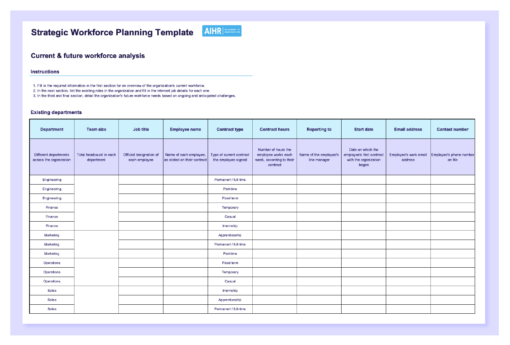 Free Workforce Planning Template (Plus 5 Practical Examples) - AIHR