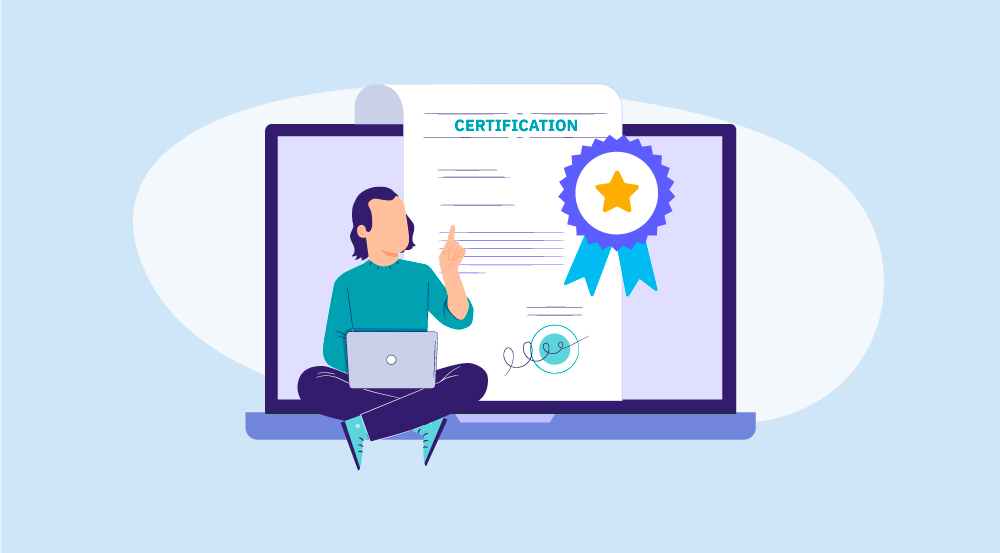 Conceptual illustration representing a people analytics certifications.