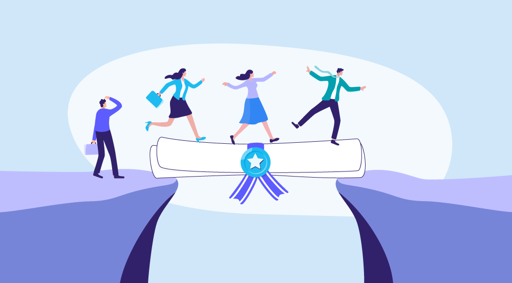 Conceptual depiction of the best people analytics certifications.
